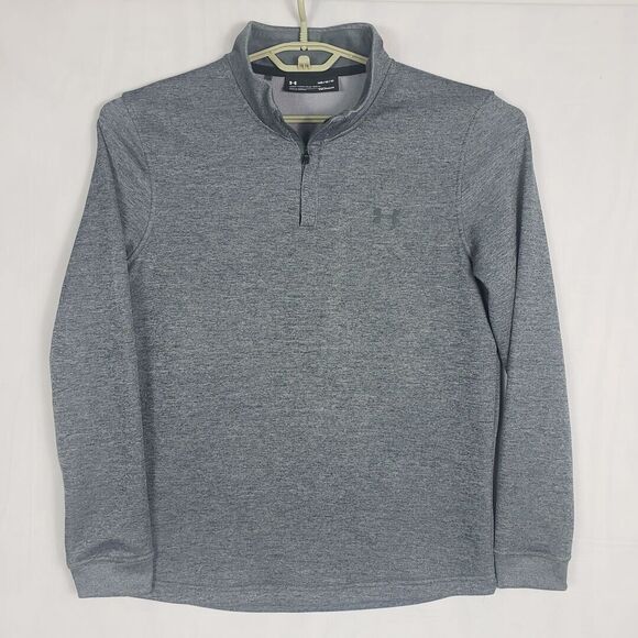 Under Armour Men's Pullover Shirt Medium Quarter Zip Gray Fleece Long Sleeves - Picture 1 of 8